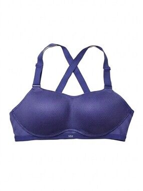 Victorias Secret VSX Sport Purple Honeycomb Mesh Sports Bra 34C Wirefree Molded